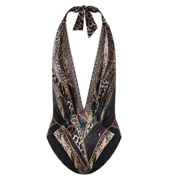 Camilla plunge v gathered halter one piece Lady stardust. S NWT - Picture 2 of 7